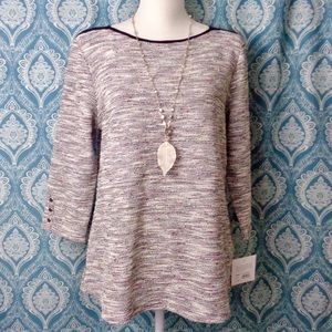 NWT Croft&Barrow Tweed Top, Size MP